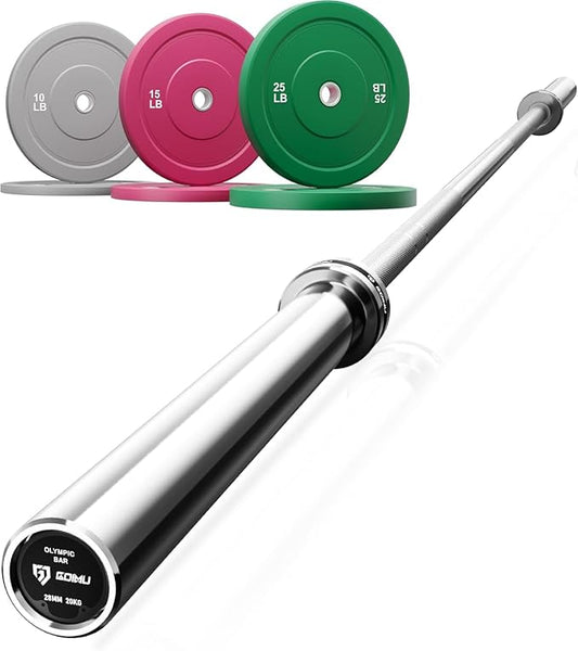 PB01 7FT Olympic Barbell, Weight Bar with Knurled Grip, 1000lb Capacity Strength Training Deadlift Bar for Squat, Weightlifting, Bench Press, Fits 2-inch Standard Weight Plates