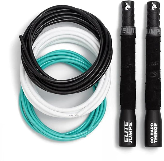 Elite Jumps | 6mm PVC Jump Ropes for Fitness | Indoor/Outdoor Adjustable Boxing Jump Rope w/Unbreakable Handles & Ultra-Durable Non-Kinking PVC | Skipping Rope for Men & Women & Boxer Rope Jump Rope