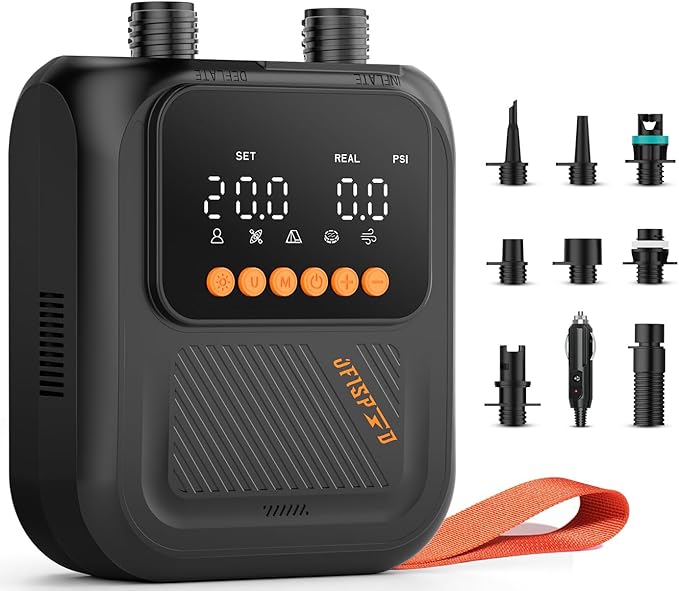 Paddle Board Pump, 20PSI High Pressure SUP Pump with Auto-Off, Dual Stage Inflation & Deflation for Stand Up Paddle Boards, Boat, Tent, Mattress