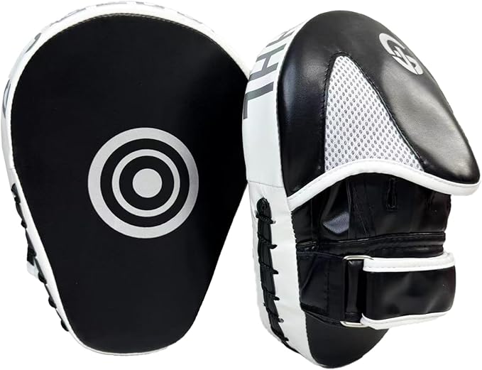 Boxing Pads Curved Punching Mitts Sparring Gear for Boxing,MMA,Muay Thai,Martial Arts Training Equipment，Red/Black,2PCS