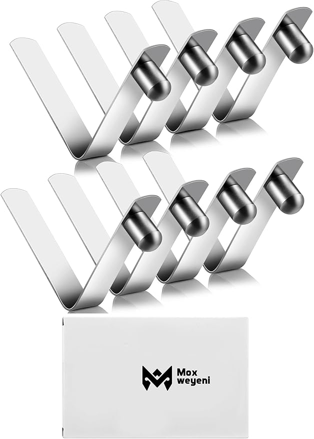 Moxweyeni 8 Pieces Push Button Spring Clips Tent Pole Clips Stainless Steel Kayak Paddle Spring Snap Clips Locking Tube Pin for Camping Kayak Paddle Tent Pole