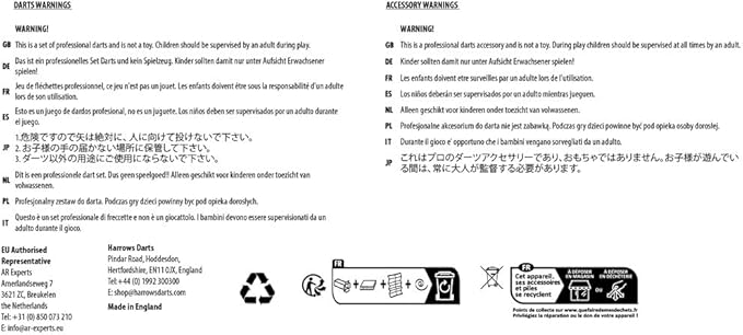 Harrows NX90 Darts, 90% Tungsten Steel Tip Darts Set, Includes High-Grade Shafts, Aerodynamic Dart Flights, Available in Sizes 21g, 22g, 23g, 24g, 25g & 26g