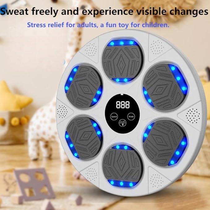 Music Boxing Machine with Two Pairs of Gloves, Upgraded Smart Bluetooth Music Boxing Parent-Child Games, Stress Relief Wall-Mounted Exercise Equipment for Home