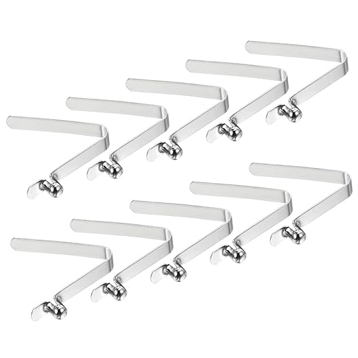 PATIKIL 6.4x5mm Kayak Paddle Snaps, 10 Pack Tent Pole Clips Steel V Shaped Single Pin Push Button Spring Clips Lock Tube Pole Clips for Camping Kayaking
