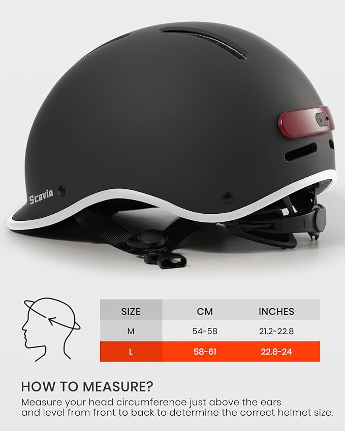 Bike Helmet for Adult: Bicyle Helmet with EPS Foam Interior for Men & Women, Adjustable Cycling Helmet with LED Light Safety Certified for Commuting