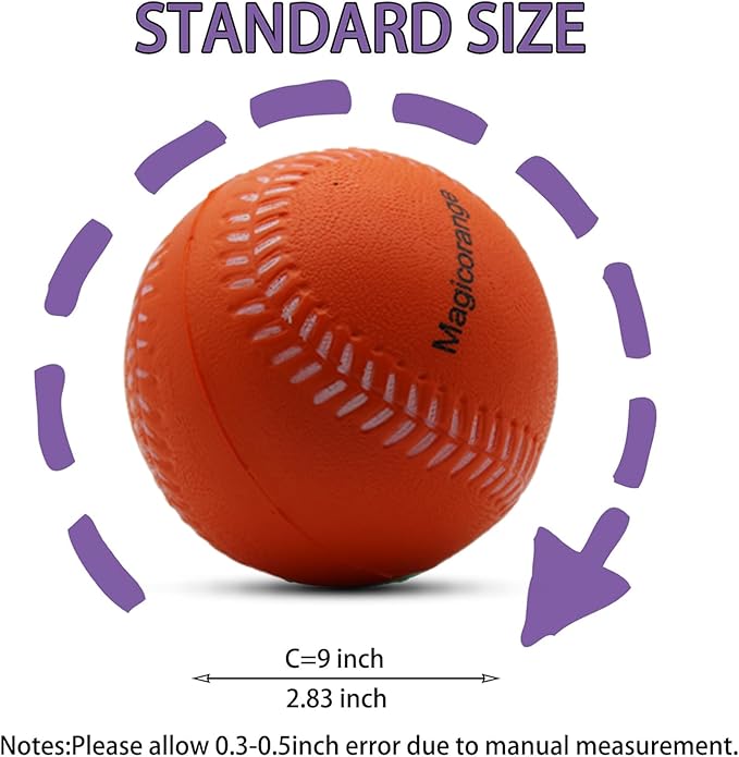 Magicorange Baseball, Foam Baseballs 20 Pack Practice Training Baseballs Unmarked Baseball Soft Toss, Batting, Fielding, Hitting, Pitching