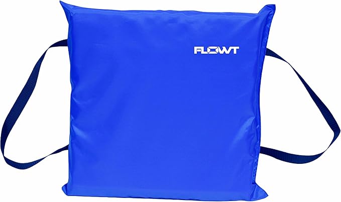 Flowt Boat Seat Cushion and Throw Cushion for Boat Safety – USCG Approved Type IV, Life Cushion for Boat, Durable, Comfortable Boat Seat Cushions for Kayaks, Paddle Board, Canoe and Boating - Blue