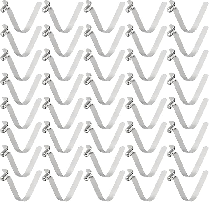 HARFINGTON Single Button Kayak Paddle Snap Spring Clip Spring Steel V-Shaped Hollow Lift Telescopic Locking Tube Pole Clips for Tent Camping