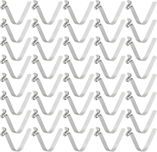 HARFINGTON Single Button Kayak Paddle Snap Spring Clip Spring Steel V-Shaped Hollow Lift Telescopic Locking Tube Pole Clips for Tent Camping