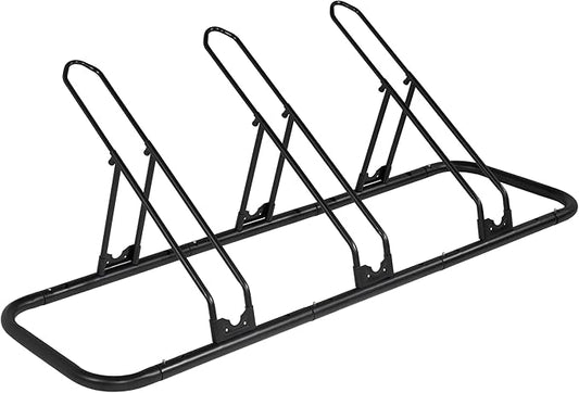 CyclingDeal Bike Rack Floor Parking Bike Stand for up to 6 Bicycles | Indoor, Home & Garage Storage Rack | Stable & Secure Bicycle Stand w/Tire Grooves Up to 29", Holding Plates & Custom Spacing