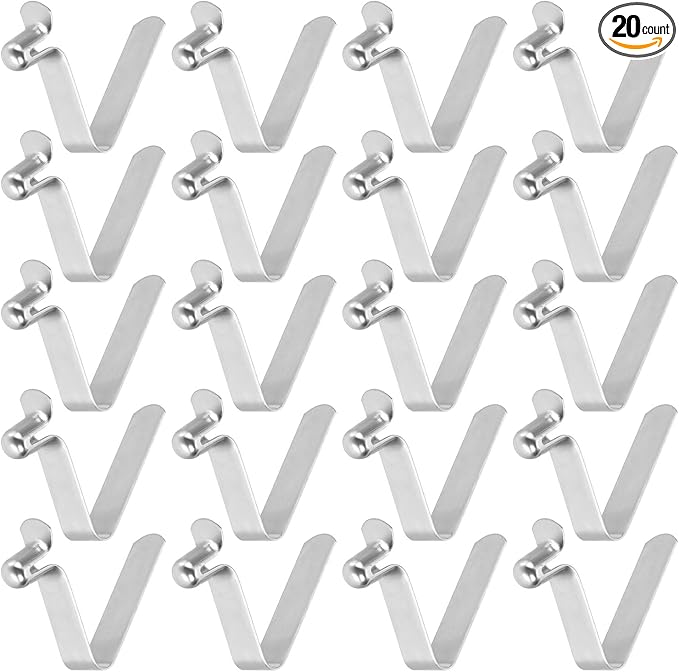 HARFINGTON Single Button Kayak Paddle Snap Spring Clip Spring Steel V-Shaped Hollow Lift Telescopic Locking Tube Pole Clips for Tent Umbrella Camping