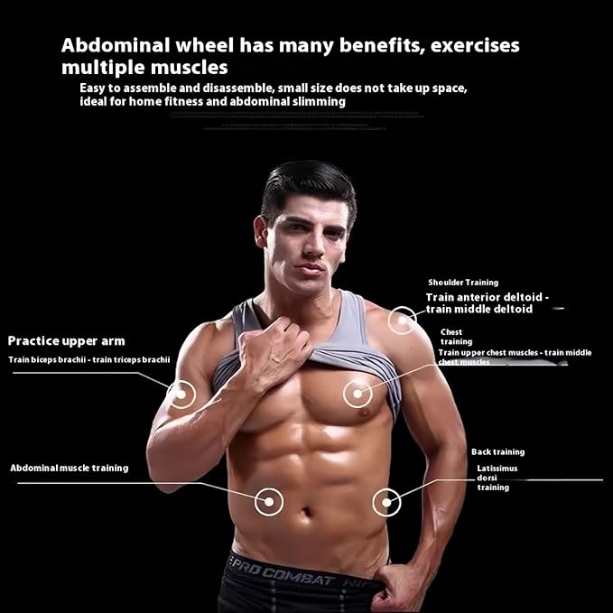 Ab Roller Wheel with Knee Pad - Core & Abdominal Workout Equipment for Home Gym, Full-Body Strength Training