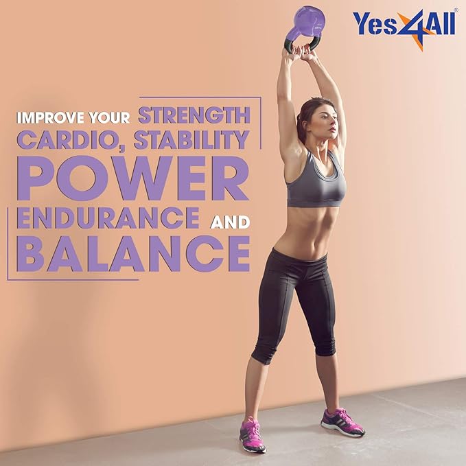 Yes4All Kettlebell Set Vinyl Coated Weights Combo for Full Body Workout Equipment Push up, Grip Strength Training, Dumbbell Weights Exercises