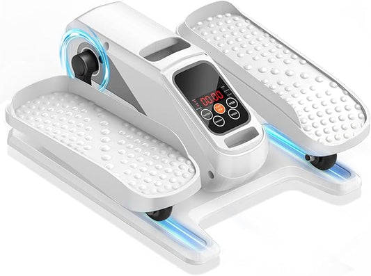 Under Desk Elliptical Machine, Electric Ellipse Leg Exerciser While Sitting for Seniors Adults, Quiet & Portable Electric Seated Pedal Exerciser with Remote Control, 15 Adjustable Speeds, 5 Auto Modes