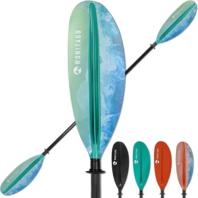 Kayak Paddles with Fiberglass Shaft and Reinforced PP Blade, Floating Adjustable Kayaking Oars, 3 Piece, 220-240 cm/86-94 Inches, 240-260 cm/94-102 Inches