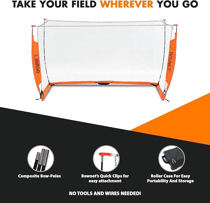 Bownet Portable Soccer Goal – Folding Pop Up Soccer Net for Training & Practice, Indoor/Outdoor, w/Carry Bag