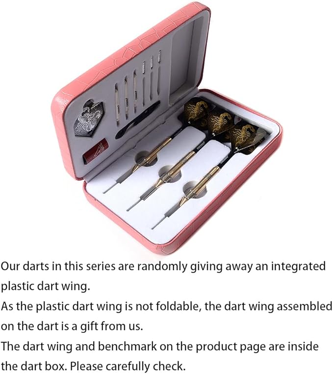 CUESOUL Steel Tip Darts Set 20/22/24 Grams with Deluxe PU Darts case-Black Scorpion Series