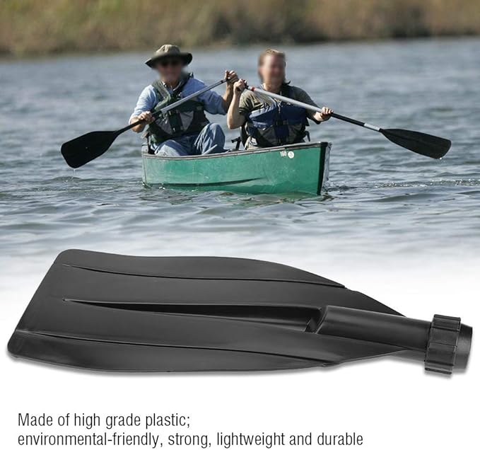 Qiilu Kayak Paddle Replacement Blade, 1 Pair Kayak Canoe Paddle Blade Leaf Oar Replacement Accessories Black