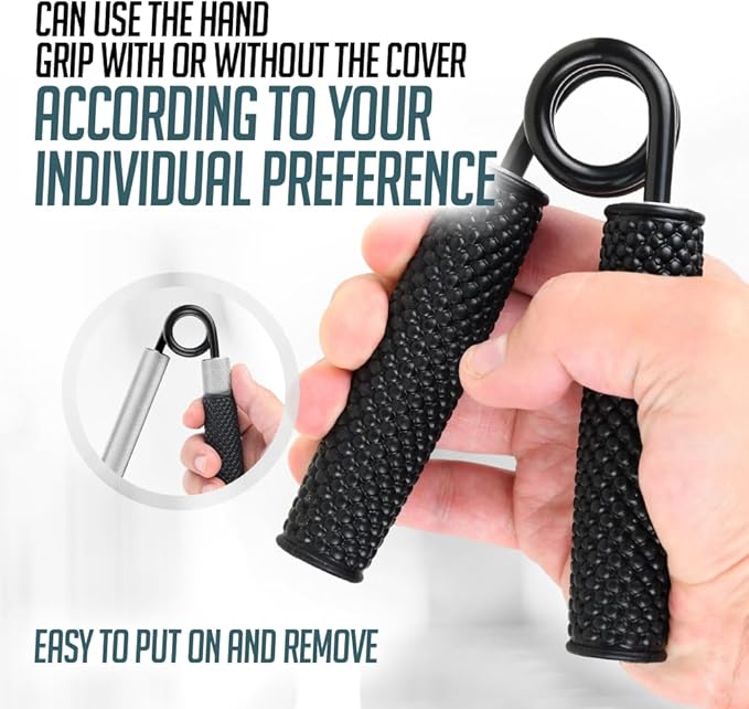 Logest Metal Hand Grip Set, 100LB-200LB 3 Pack 50LB-200LB 4 Pack No Slip Heavy-Duty Grip Strengthener with Gift Box, Great Wrist & Forearm Hand Exerciser, Home Gym, Hand Gripper Grip Strength Trainer
