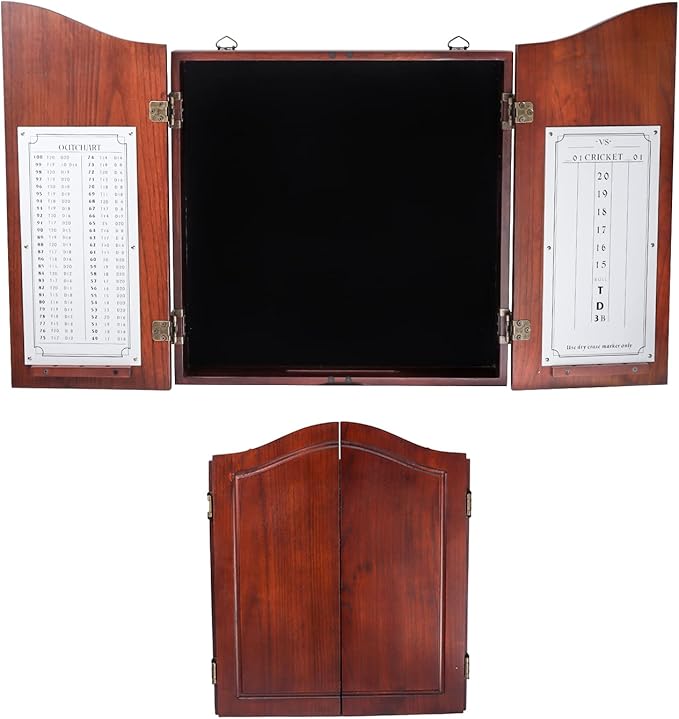 GSE Games & Sports Expert Professional Solid Wood Classic Official Size Dartboard Cabinet with Dart Scoreboard for Game Room. Dartboard & Darts Not Included