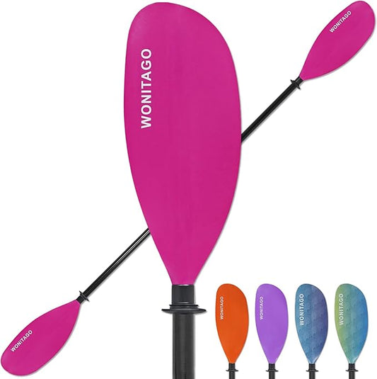 Kayak Paddle with Fiberglass Shaft and Reinforced Nylon Blade, Adjustable Kayaking Oars, 3 Piece, 230-250 cm/90-98 inches, 210-230 cm/82-90 inches