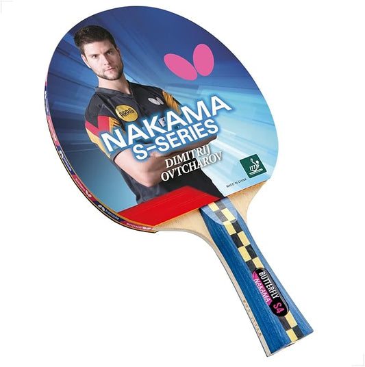Butterfly Nakama Shakehand Ping Pong Paddle - Recommended for Beginner & Intermediate Level Players - Includes Two Free 40+ Balls - International Table Tennis Federation Approved