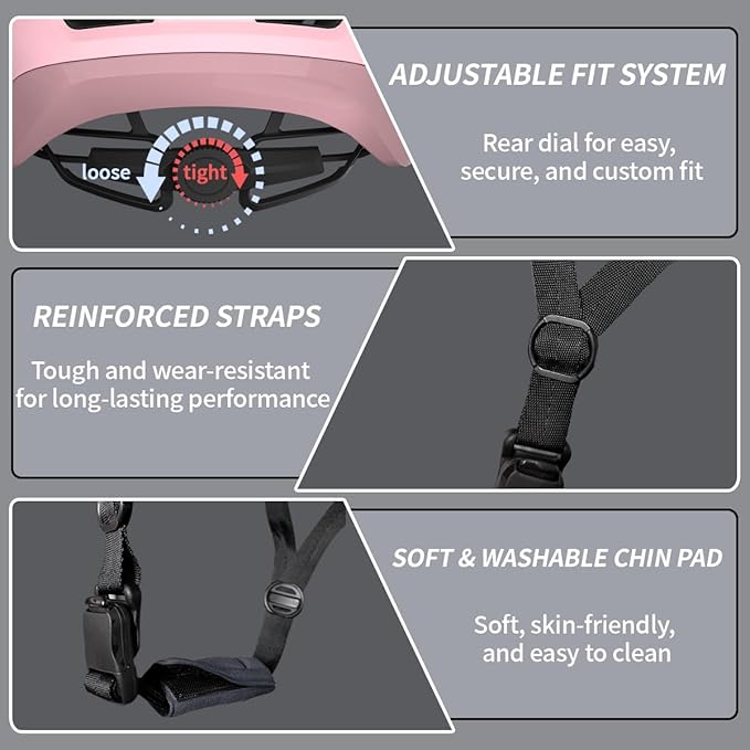 Bike Helmet for Adult Men & Women, Lightweight Bicycle Helmet, Adjustable Strap with Magnetic Buckle, Cycling Helmet for Mountain & Road Bike