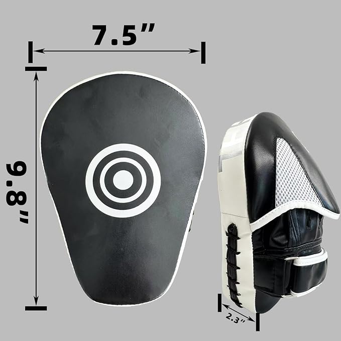 Boxing Pads Curved Punching Mitts Sparring Gear for Boxing,MMA,Muay Thai,Martial Arts Training Equipment，Red/Black,2PCS