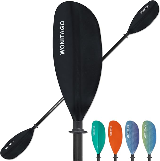 Kayak Paddle with Fiberglass Shaft and Reinforced Nylon Blade, Adjustable Kayaking Oars, 3 Piece, 230-250 cm/90-98 inches, 210-230 cm/82-90 inches