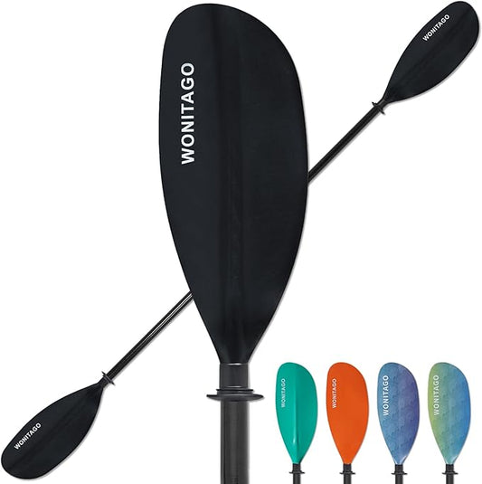 Kayak Paddle with Fiberglass Shaft and Reinforced Nylon Blade, Adjustable Kayaking Oars, 3 Piece, 230-250 cm/90-98 inches, 210-230 cm/82-90 inches