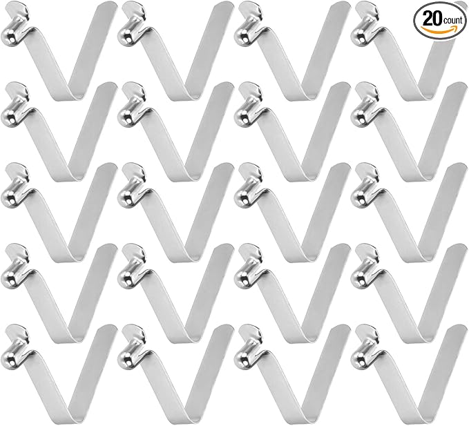 HARFINGTON Single Button Kayak Paddle Snap Spring Clip Spring Steel V-Shaped Hollow Lift Telescopic Locking Tube Pole Clips for Tent Umbrella Camping