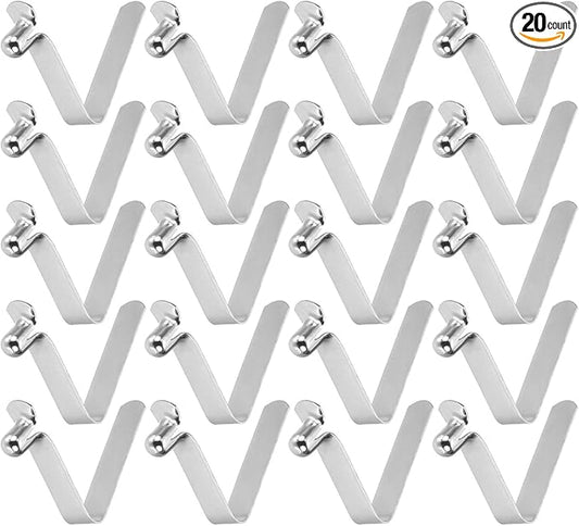 HARFINGTON Single Button Kayak Paddle Snap Spring Clip Spring Steel V-Shaped Hollow Lift Telescopic Locking Tube Pole Clips for Tent Umbrella Camping