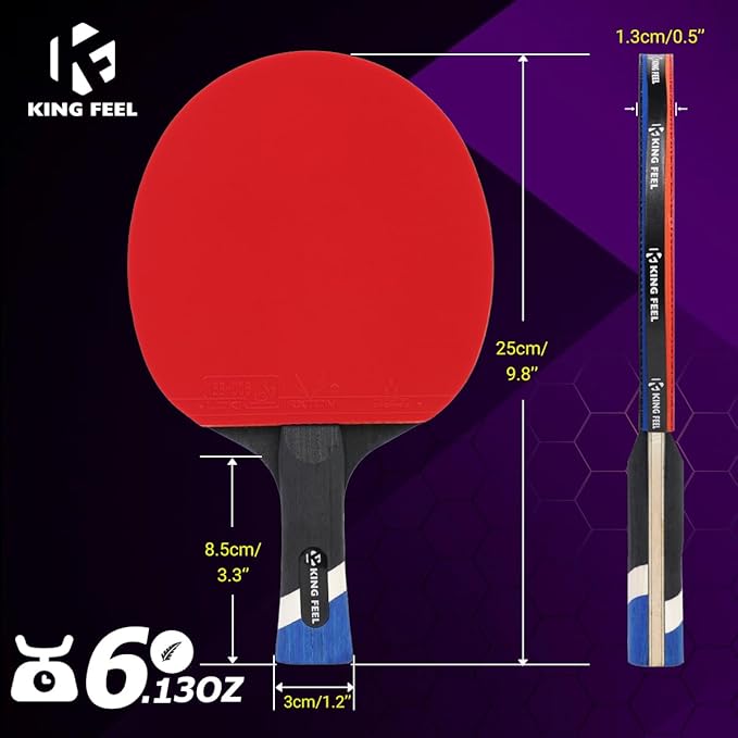 Professional Ping Pong Paddles-Lightweight Carbon Fiber Table Tennis Rackets with 7-Ply Blade, 2.0mm Premium Sponge, ITTF Approved Rubber - for Tournament-Level Performance Table Tennis Paddles