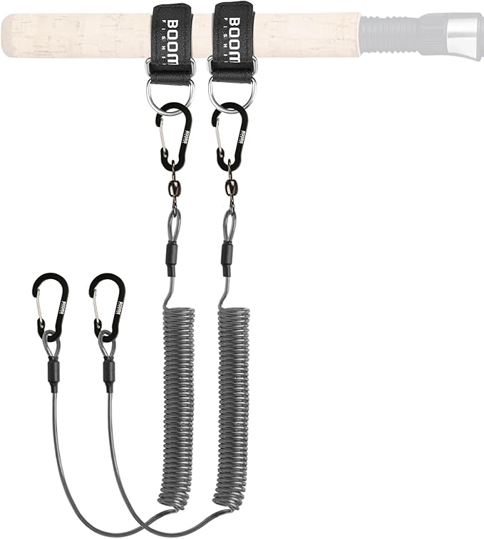 Booms Fishing T02 Fishing Pole Tether, Kayak Paddle Leash, Paddle Board Fishing Accessories, Heavy Duty Fishing Lanyard for Fishing Tools/Rods/Paddles