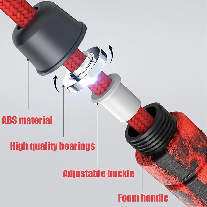 30 FT Long Jump Rope for Kids Adults,Double Dutch Jump Rope,Adjustable Skipping Ropes with High-strength Nylon Braided Rope Core,360°Rotation Not Entangled,Long Enough for 6-10 Jumpers.