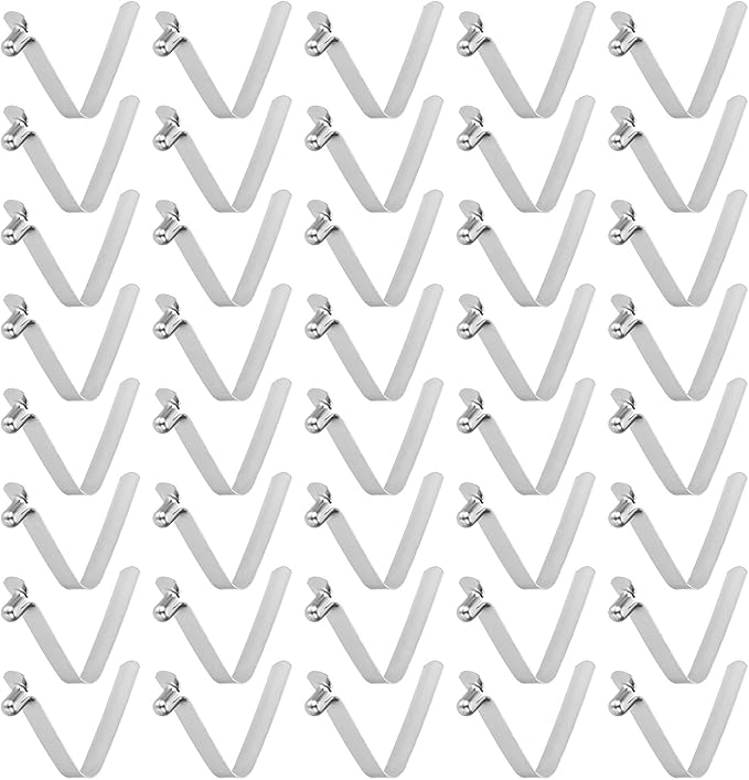 HARFINGTON Single Button Kayak Paddle Snap Spring Clip Spring Steel V-Shaped Hollow Lift Telescopic Locking Tube Pole Clips for Tent Camping