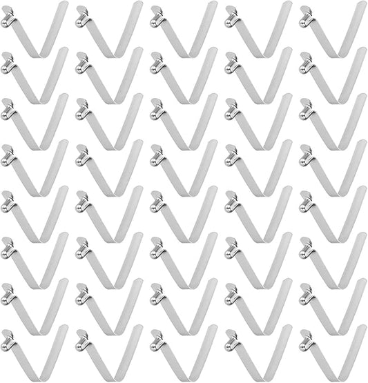 HARFINGTON Single Button Kayak Paddle Snap Spring Clip Spring Steel V-Shaped Hollow Lift Telescopic Locking Tube Pole Clips for Tent Camping