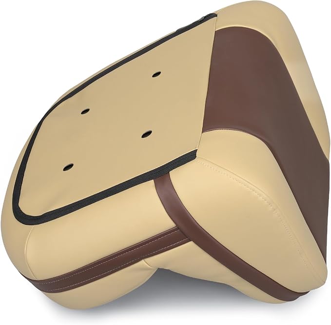 Lean Pro Casting Fishing Boat Seat High Back Bass Boat Seat, Brown/Khaki