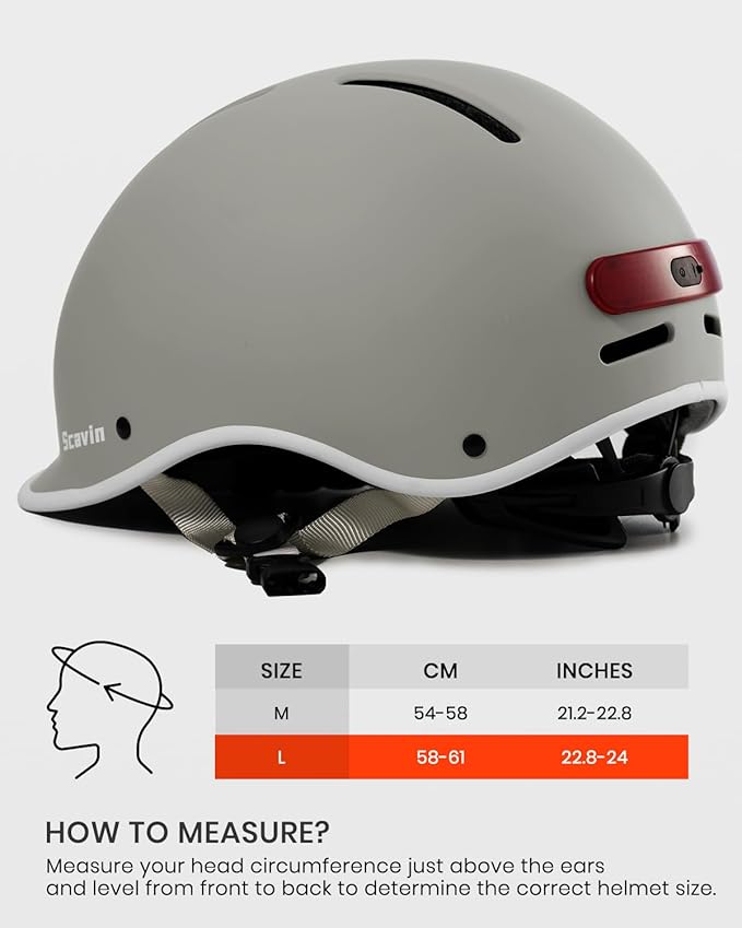 Bike Helmet for Adult: Bicyle Helmet with EPS Foam Interior for Men & Women, Adjustable Cycling Helmet with LED Light Safety Certified for Commuting