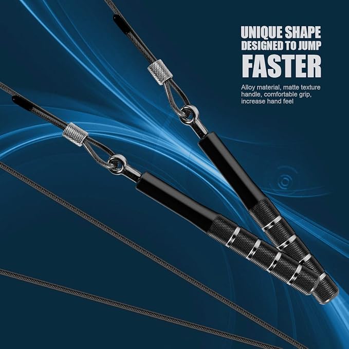 Jump Rope, Wastou Speed Jumping Rope for Training Fitness Exercise, Adjustable Adults Workout Skipping Rope for Men, Women, Kids, Girls