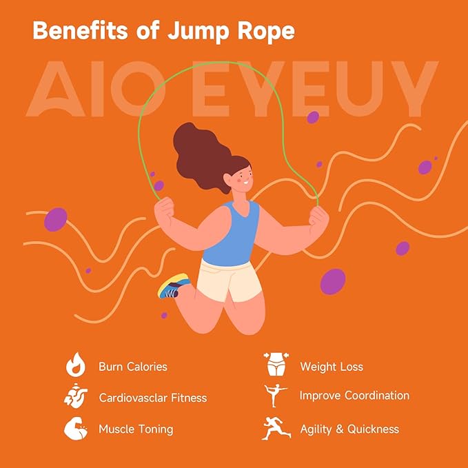 5 Pack Adjustable Jump Rope for Fitness and Exercise,Lightweight PVC Skipping Rope for Men,Women and Kids-Tangle-Free for Keeping Fit, Training, Workout