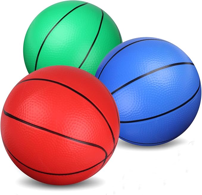 5 Inch Foam Mini Basketball Balls for Indoor Mini Hoops Set, Soft Squishy Basketball Slow Rising| Swimming Pool Beach Balls Great Sport Gift for Adults & Kids Sensory Stress Balls (3 Pack)