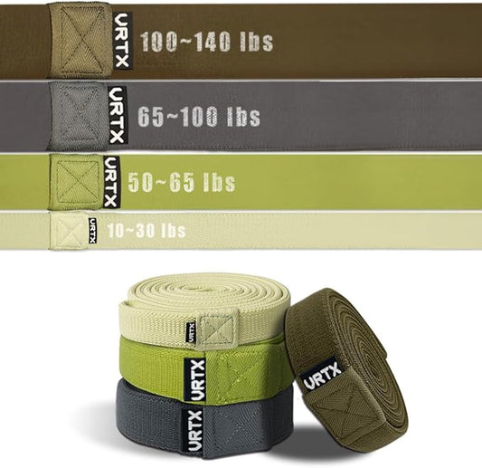 VRTX Fabric Resistance Bands for Men & Women | Long Exercise Band for Workout, Stretch, Yoga, Full Body Training | Soft Mesh Cloth, Non-Slip, High Durability Elastic Straps