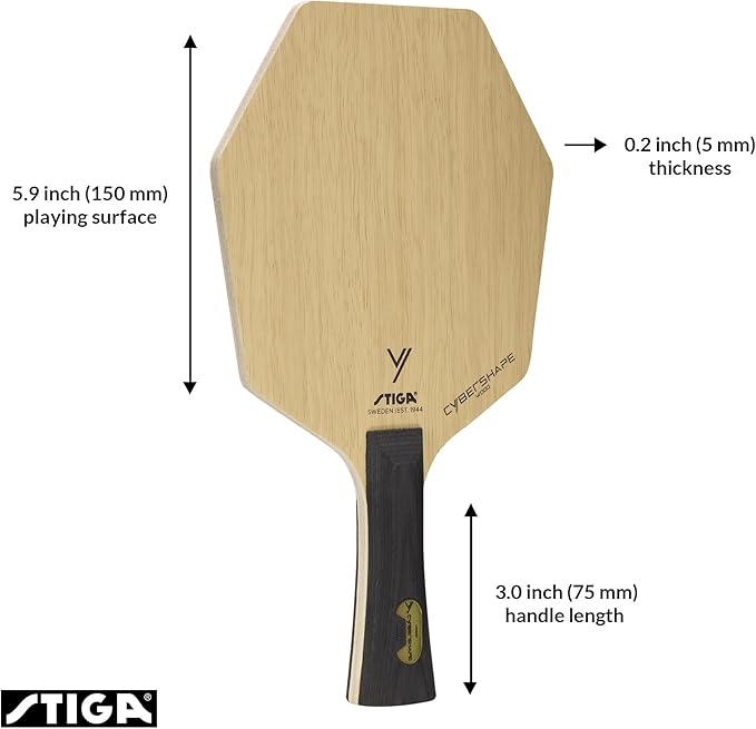 Stiga Cybershape Wood Table Tennis Blade I Superior Control & Enhanced Grip for Offensive Play