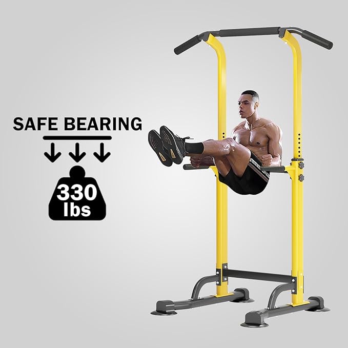 SogesPower Power Tower Dip Station Pull Up Bar for Home Gym Adjustable Height Strength Training Workout Equipment,Pull Up Bar Station
