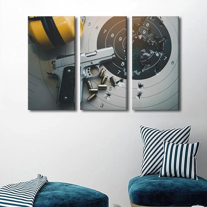 3 Panels Canvas Wall Art for Living Room Goal Achievement Concept Large Wall Art Hits the Bullseye Modern Artwork Target Contemporary Decor On Canvas for Bedroom Office Ready to Hang, 40"Wx60"H