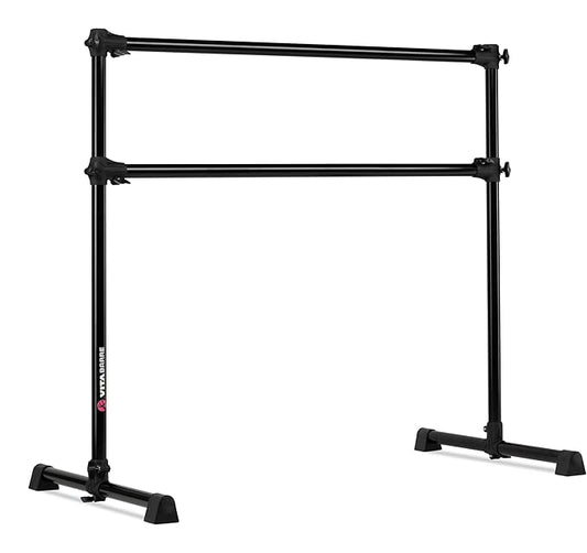 VITA Barre Portable Freestanding Double Ballet Barre, Prodigy, Aluminum | Adjustable Height, USA Made, Home or Gym Exercise Equipment for Kids & Adults | Dance, Fitness, Pilates