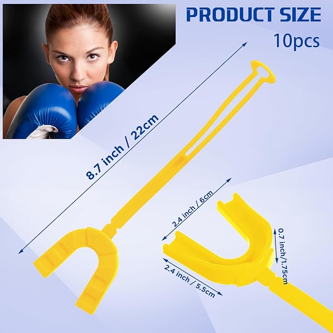 Dunzy 10 Pcs Strapped Mouth Guard Sports Mouthguard with Strap No Boiling Mouthguard Adult Youth Football Mouthpiece Mouth Protector for Boxing Basketball Lacrosse