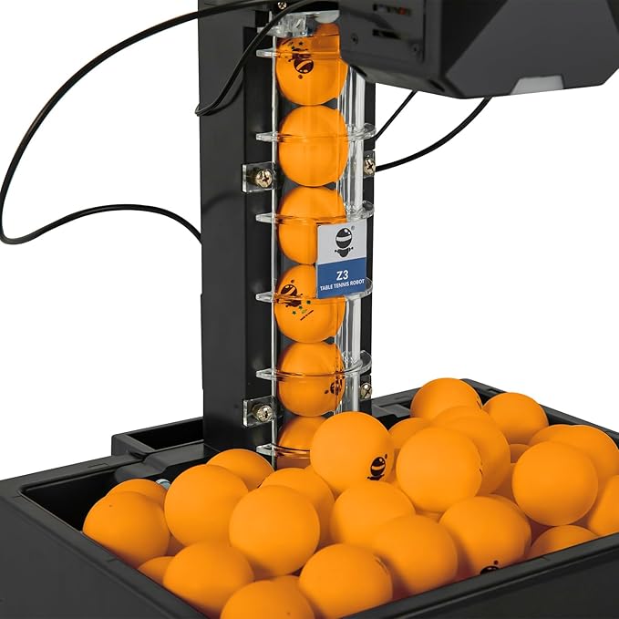 Professional Table Tennis Robot Machine, Ping Pong Ball Machine with Net, Automatic Table Tennis Ball Machine with Catch Net, Multiple Serving Modes, Adjustable Speed, Remote Control, 100 Abs Balls