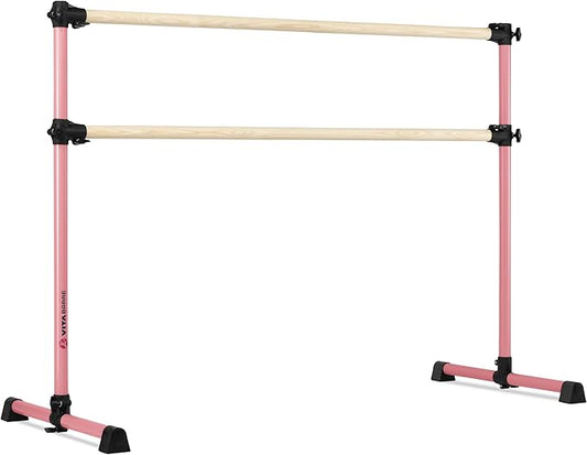 VITA Barre Portable Freestanding Double Ballet Barre, Prodigy, Wood | Adjustable Height, USA Made, Home or Gym Exercise Equipment for Kids & Adults | Dance, Fitness, Pilates